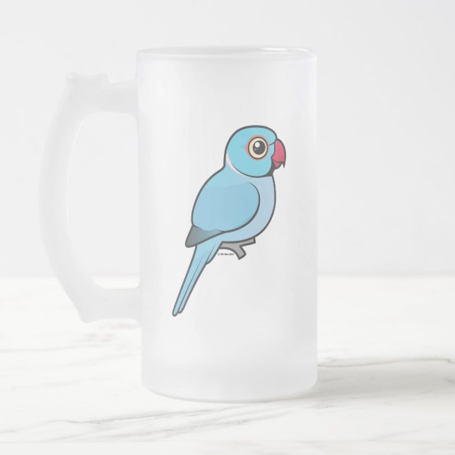 Caneca De Cerveja Vidro Jateado Indiano azul Ringneck (Esquerda)
