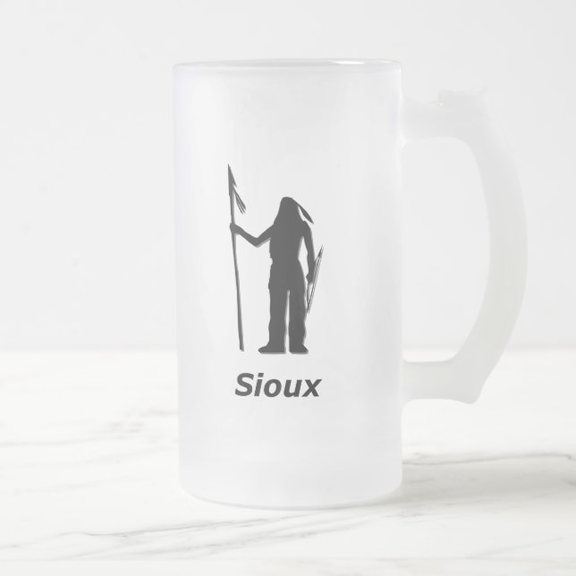 Caneca De Cerveja Vidro Jateado Indiano Sioux (Direita)