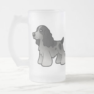 Caneca De Cerveja Vidro Jateado Inglês cocker spaniel dos desenhos animados