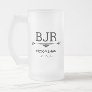 Caneca De Cerveja Vidro Jateado Iniciais do Padrinho