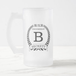 Caneca De Cerveja Vidro Jateado Iniciais do Padrinho