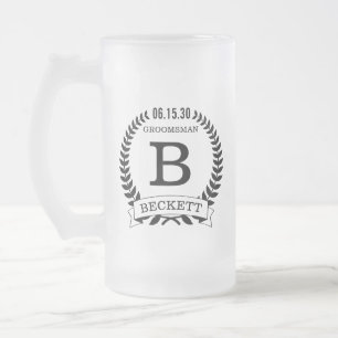 Caneca De Cerveja Vidro Jateado Iniciais do Padrinho