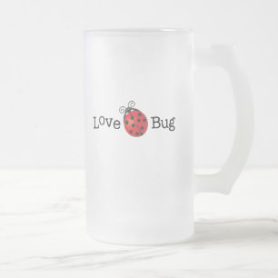 Caneca De Cerveja Vidro Jateado Inseto do amor - joaninha