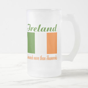Caneca De Cerveja Vidro Jateado Irish Flag Mug