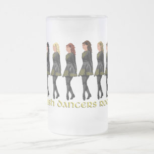 Caneca De Cerveja Vidro Jateado Irish Step Dancers Rock