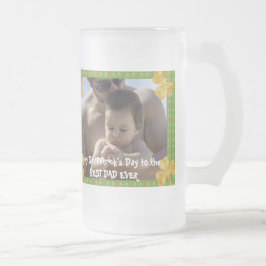 Caneca De Cerveja Vidro Jateado Irlândes Trevo de Ouro Legal Melhor Pai Já no St P