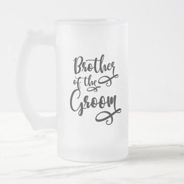 Caneca De Cerveja Vidro Jateado Irmão do Groom (Esquerda)