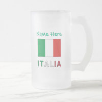 Italia e Bandiera Italiana Personalização Verde