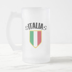 Caneca De Cerveja Vidro Jateado Italia Flag Soccer Fan