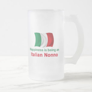 Caneca De Cerveja Vidro Jateado Italiano feliz Nonno