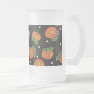 Caneca De Cerveja Vidro Jateado Jack O' Lanterns