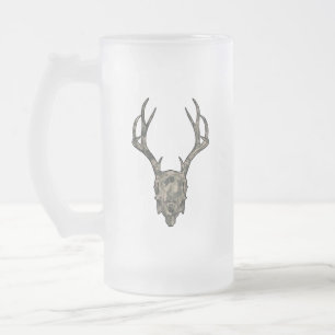 Caneca De Cerveja Vidro Jateado Jackalope de Dez Pontos Montagem Europeia Crânio C