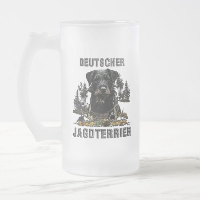 Caneca De Cerveja Vidro Jateado Jagdterrier (Esquerda)