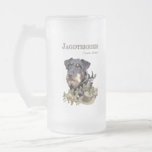 Caneca De Cerveja Vidro Jateado Jagdterrier