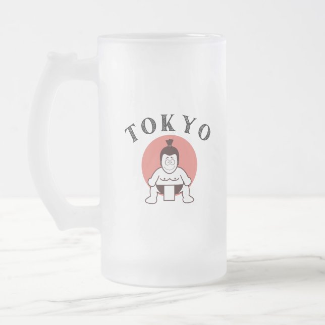 Caneca De Cerveja Vidro Jateado Japão Sumo Tóquio - Filho do Sol (Esquerda)