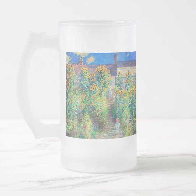 Caneca De Cerveja Vidro Jateado Jardim da Flor Monet (Esquerda)