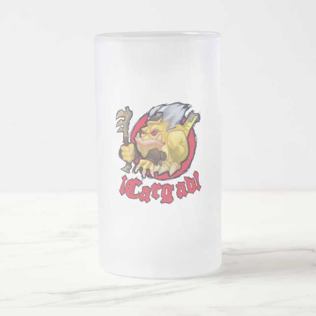 Caneca De Cerveja Vidro Jateado Jarra Metrín Gigante de Hielo (Centro)