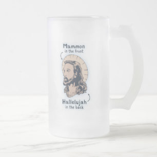 Caneca De Cerveja Vidro Jateado Jesus Mullet