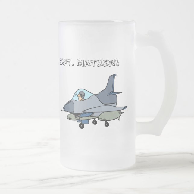 Caneca De Cerveja Vidro Jateado Jet e Pilot (Direita)