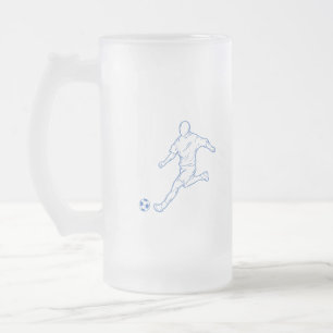 Caneca De Cerveja Vidro Jateado jogador de futebol