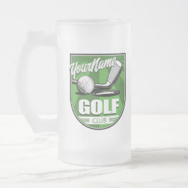 Caneca De Cerveja Vidro Jateado Jogador de Golfe Personalizado