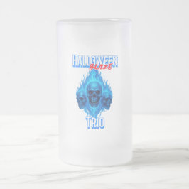 Caneca De Cerveja Vidro Jateado Jogando cartas - Trio de Blazes do Halloween