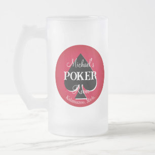 Caneca De Cerveja Vidro Jateado Jogando Cartões Clássicos Descarga de Sala de Poke