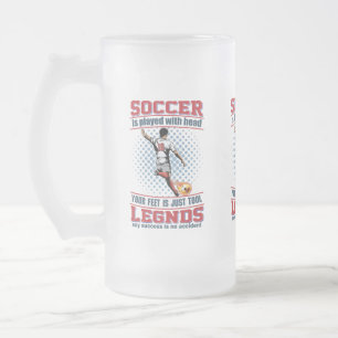 Caneca De Cerveja Vidro Jateado Joguei Futebol Com Minha Cabeça
