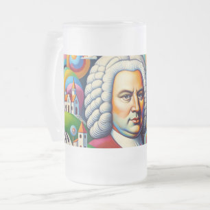 Caneca De Cerveja Vidro Jateado Johann Sebastian Bach: retrato em uma pintura mode