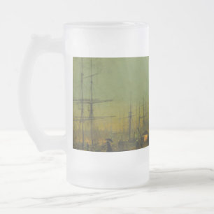 Caneca De Cerveja Vidro Jateado John Atkinson Grimshaw Glasgow Docks