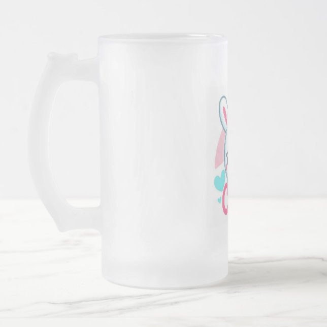 Caneca De Cerveja Vidro Jateado "Joy Mug, Joy Coelho Joy" (Esquerda)