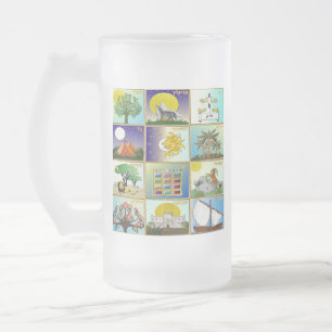 Caneca De Cerveja Vidro Jateado Judaica 12 Tribos De Arte De Israel Impressão