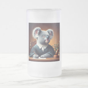 Caneca De Cerveja Vidro Jateado Juiz Koala