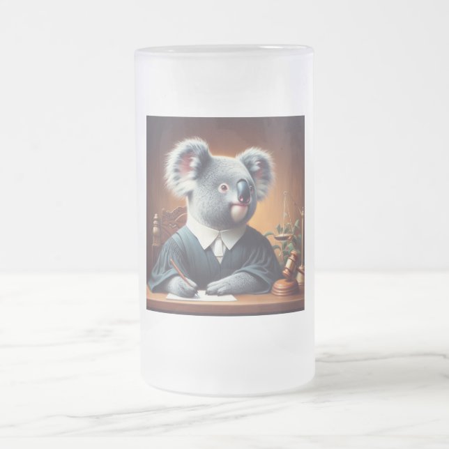 Caneca De Cerveja Vidro Jateado Juiz Koala (Centro)