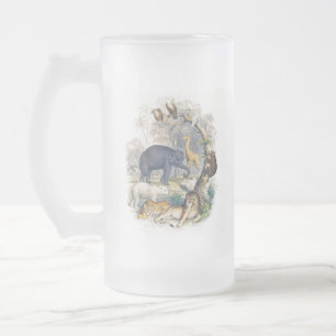 Caneca De Cerveja Vidro Jateado Jungle Tableau Fosco Mug