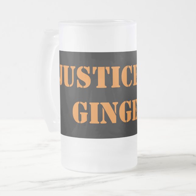 Caneca De Cerveja Vidro Jateado Justiça Para Gingers (Frente Esquerda)