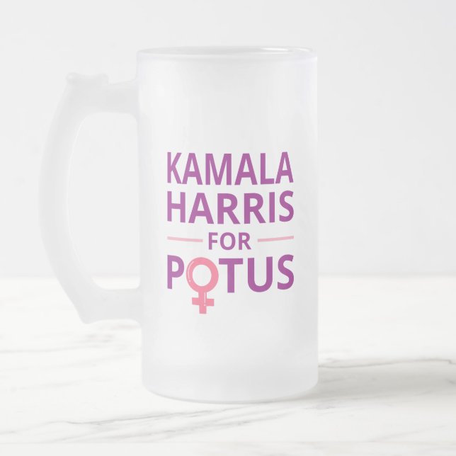 Caneca De Cerveja Vidro Jateado Kamala Harris para o POTUS I (Esquerda)
