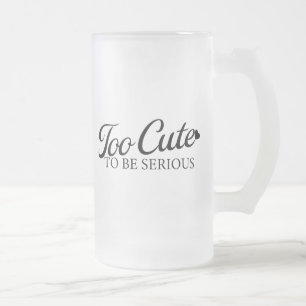 Caneca De Cerveja Vidro Jateado Kawaii Duck Tongue "Muito fofo para ser sério."