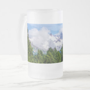 Caneca De Cerveja Vidro Jateado Kenai Fjords Montanhas Snowy