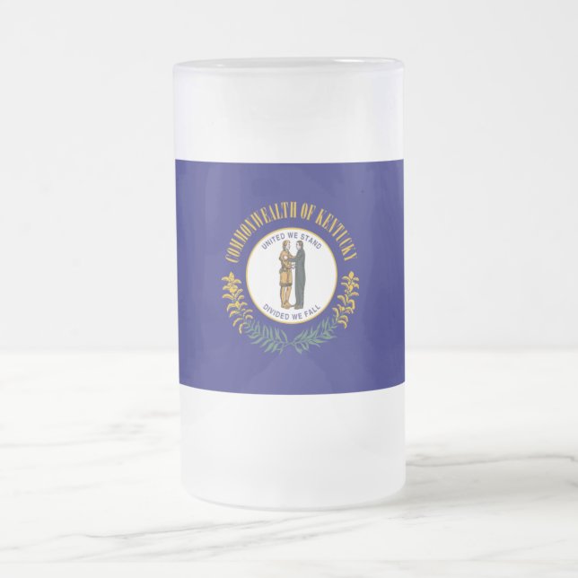 Caneca De Cerveja Vidro Jateado Kentucky: Bandeira do Estado dos EUA da Comunidade (Centro)