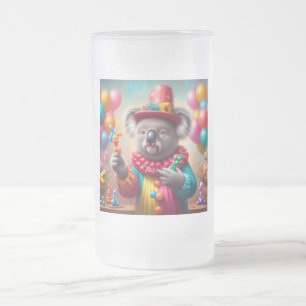 Caneca De Cerveja Vidro Jateado Koala Clown