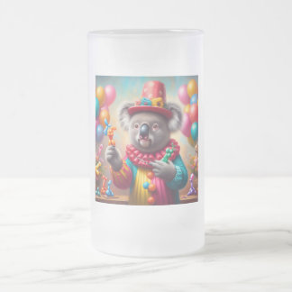 Caneca De Cerveja Vidro Jateado Koala Clown