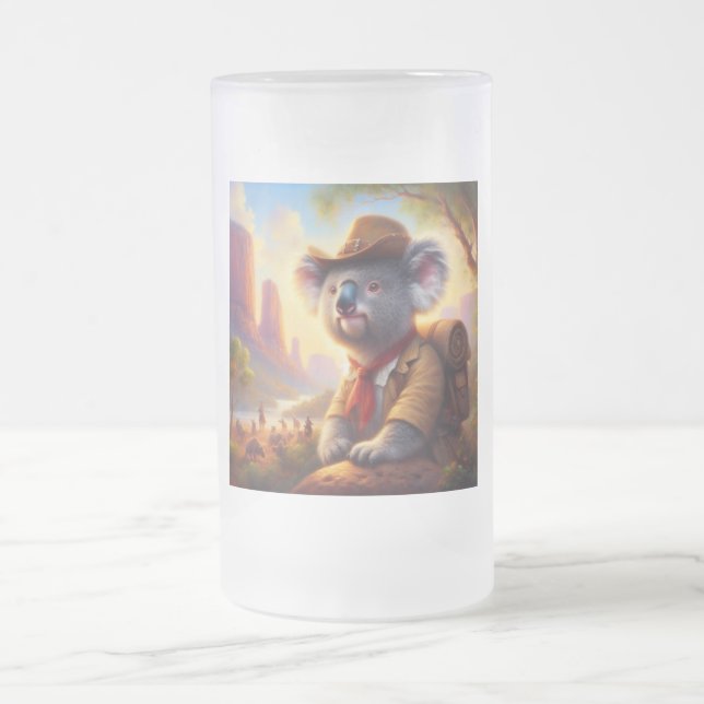 Caneca De Cerveja Vidro Jateado Koala Explorer (Centro)