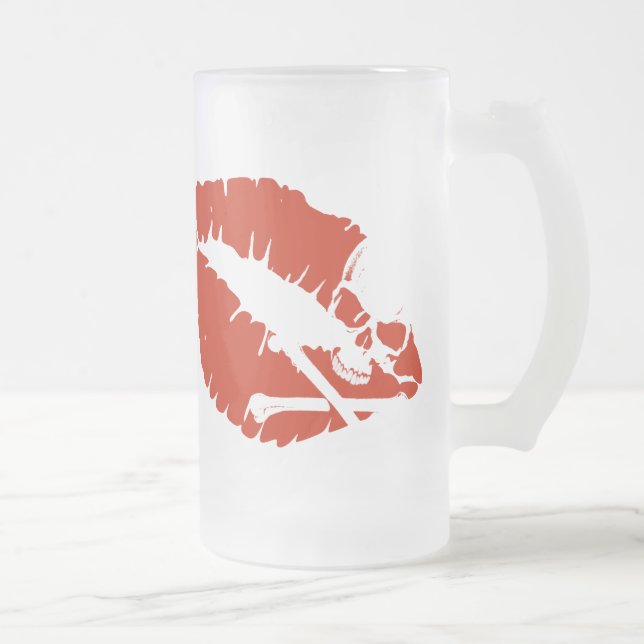 Caneca De Cerveja Vidro Jateado lábios venenosos (Direita)
