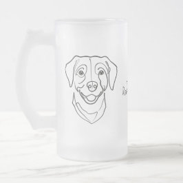 Caneca De Cerveja Vidro Jateado Labrador Retriever. Felicidade, Edição Retriever!