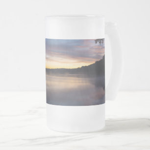 Caneca De Cerveja Vidro Jateado Lago Springfield Autumn Sunrise Fosco Beer