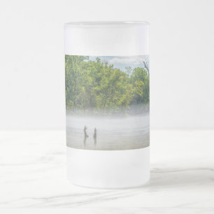 Caneca De Cerveja Vidro Jateado Lago Taneycomo Summer Fog Fosco Beer Mug