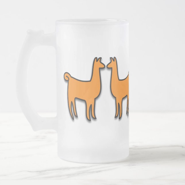 Caneca De Cerveja Vidro Jateado Lamas gêmeos (Esquerda)