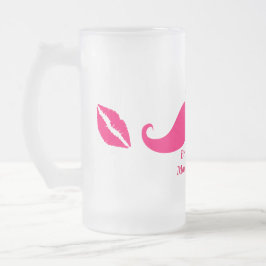 Caneca De Cerveja Vidro Jateado Lâmina de vidro cor-de-rosa com Fosco