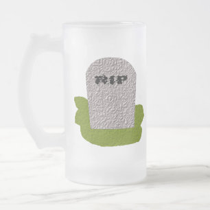 Caneca De Cerveja Vidro Jateado Lâmina de vidro Fosco RIP Tombstone